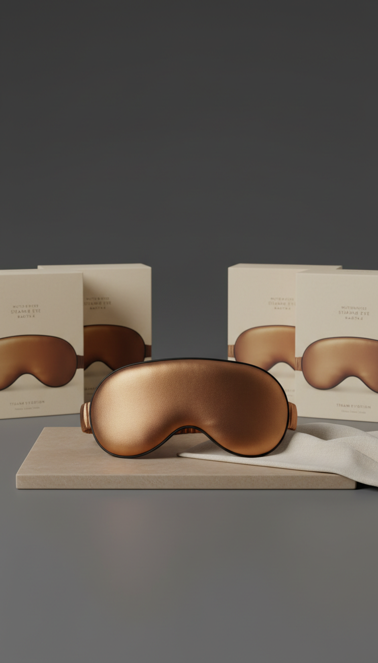 Ember unscented steam eye mask, neutral warm tone