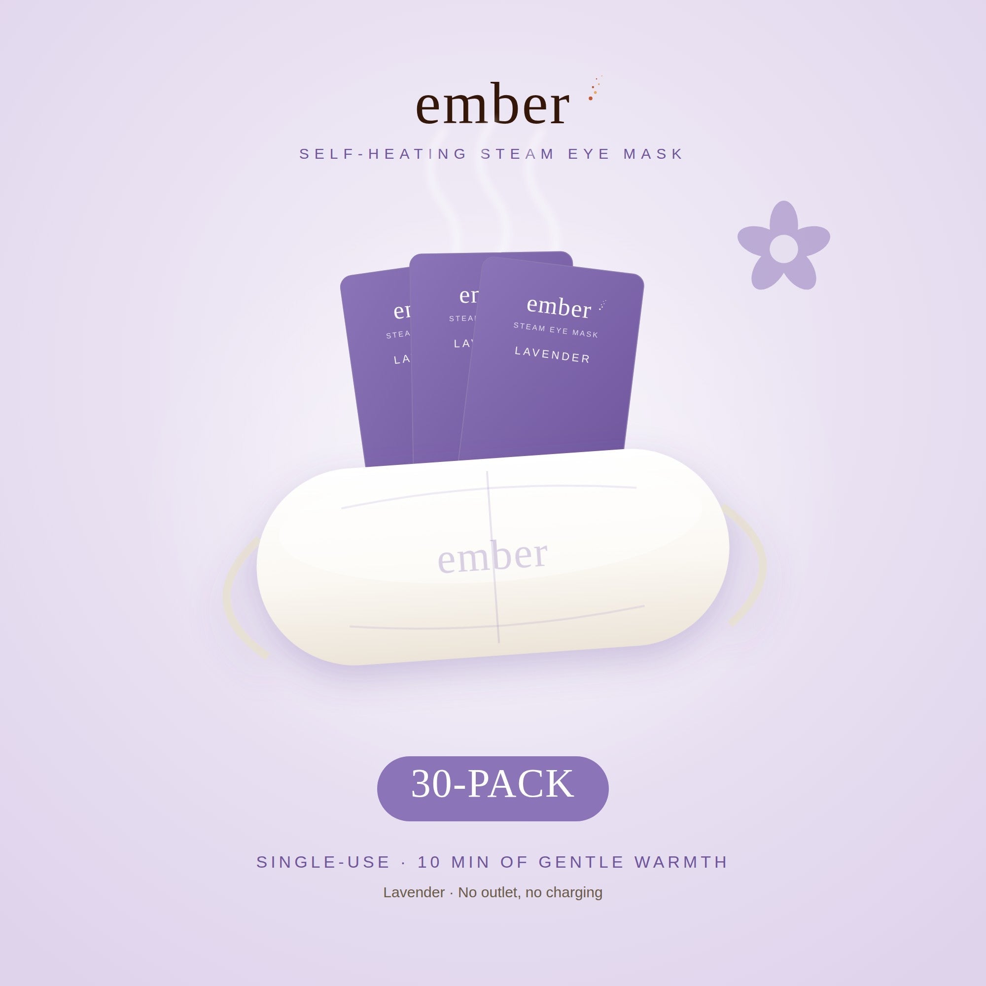 Ember Lavender self-heating steam eye mask, 30-pack