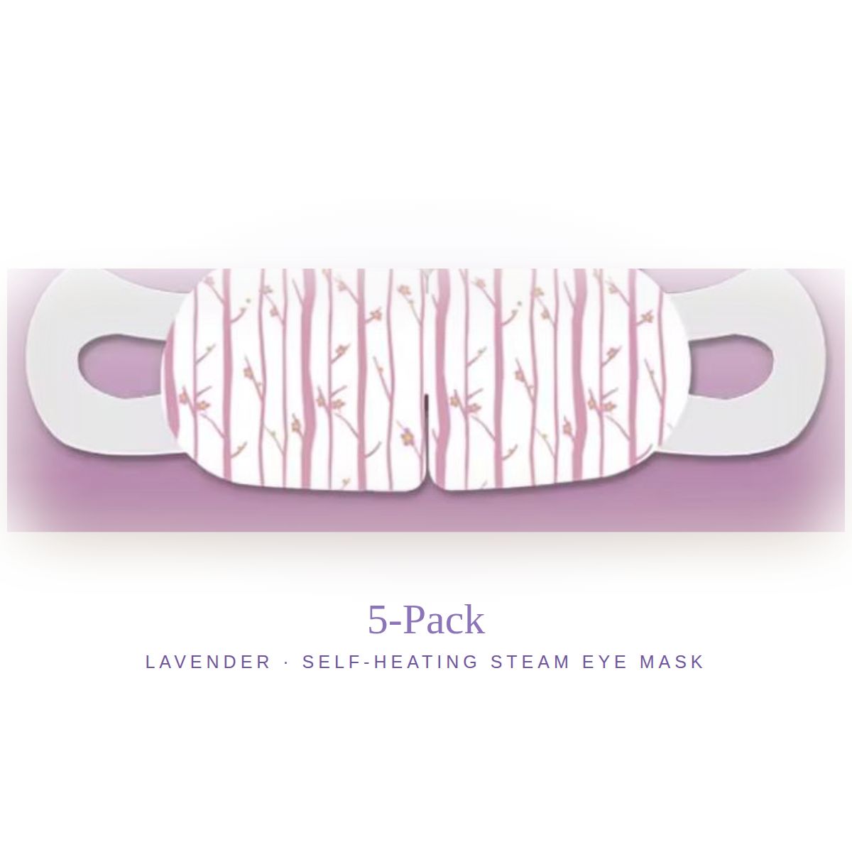 Ember Lavender steam eye mask, actual product, 5-pack