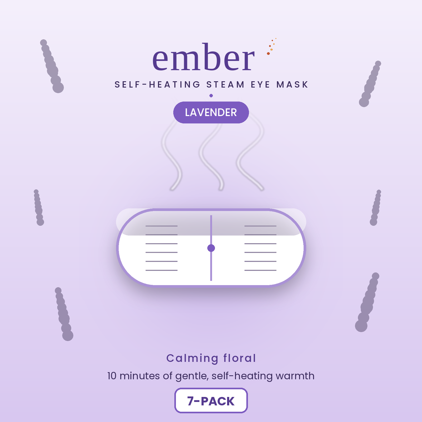 Ember Lavender Scented Steam Eye Mask 7 Pack