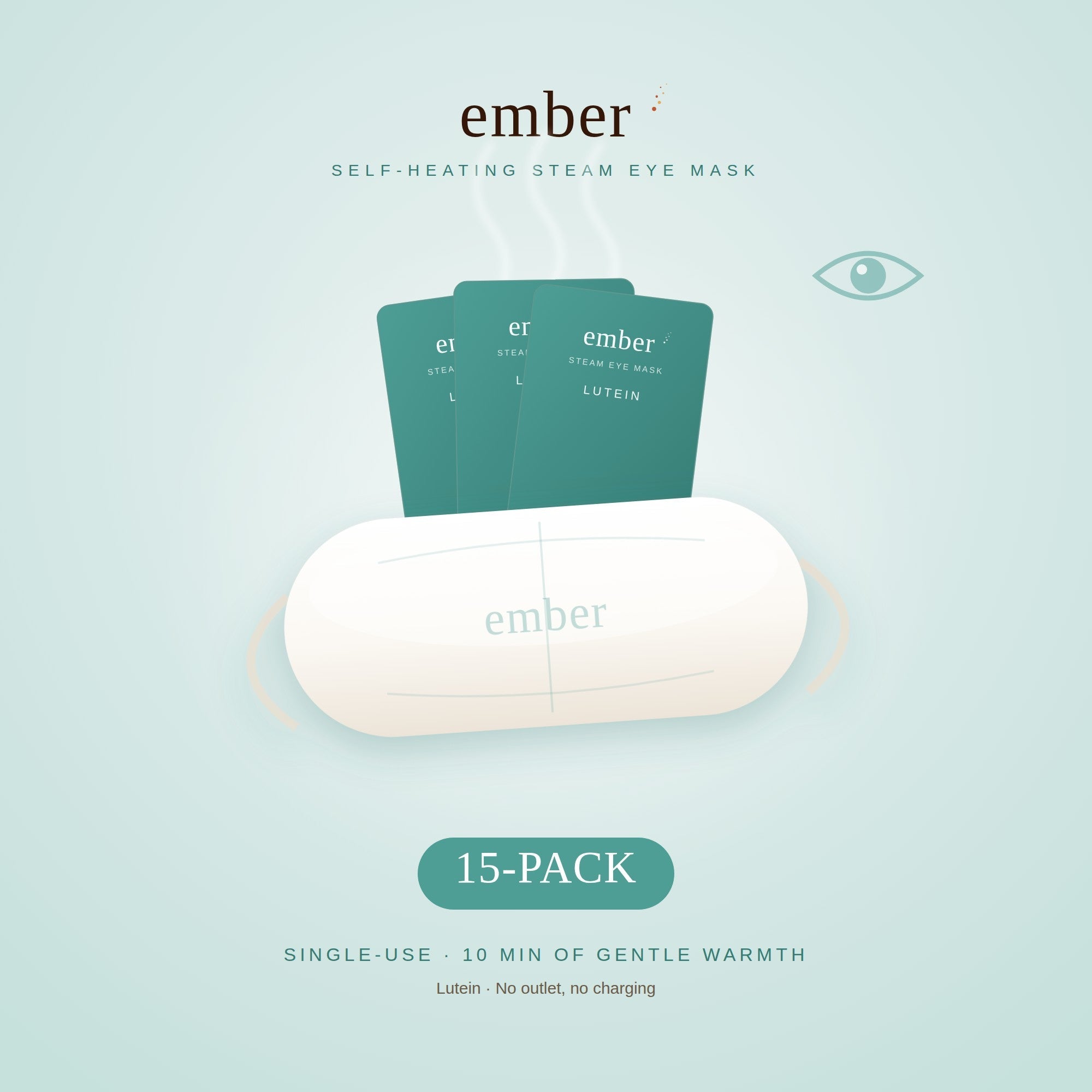 Ember Lutein self-heating steam eye mask, 15-pack