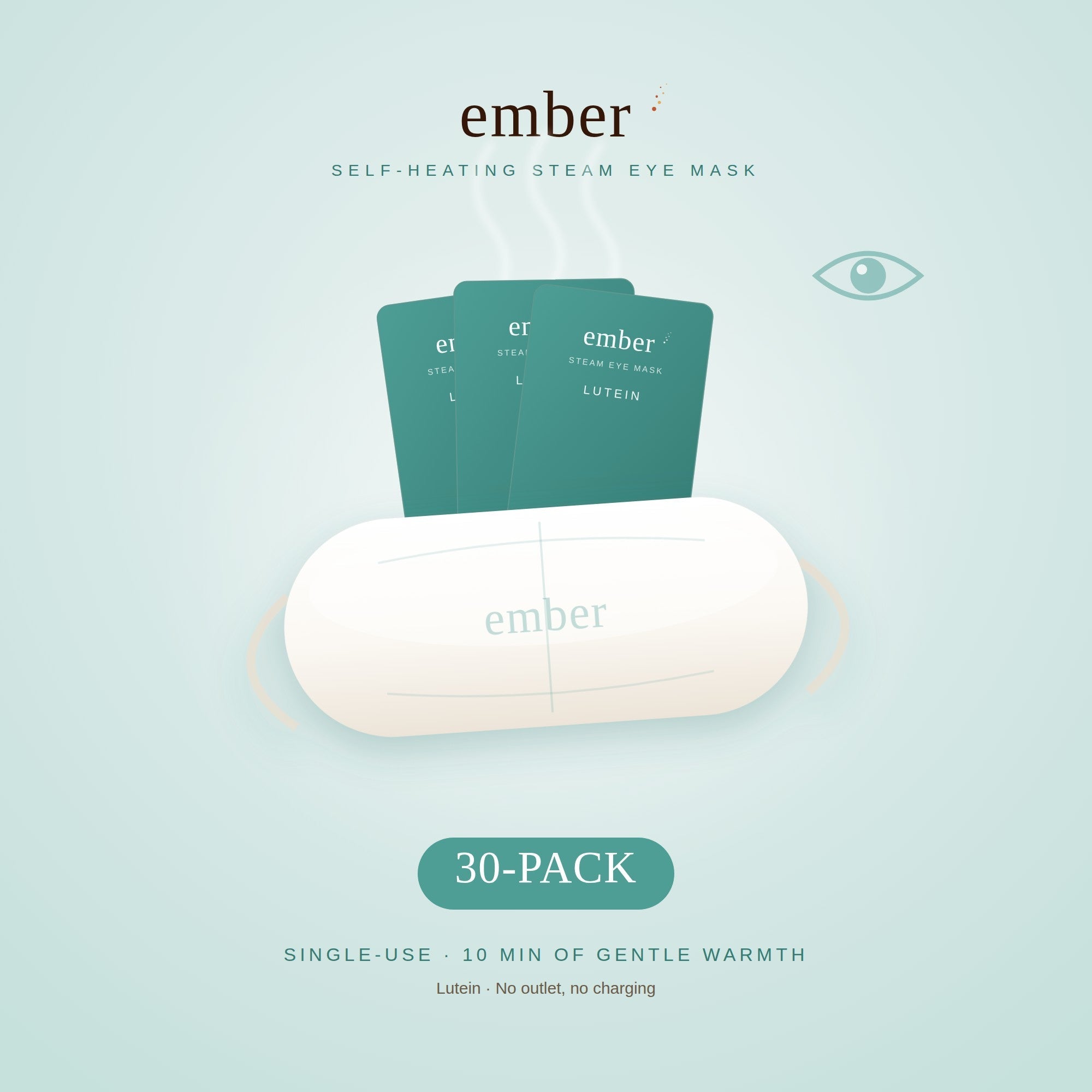 Ember Lutein self-heating steam eye mask, 30-pack