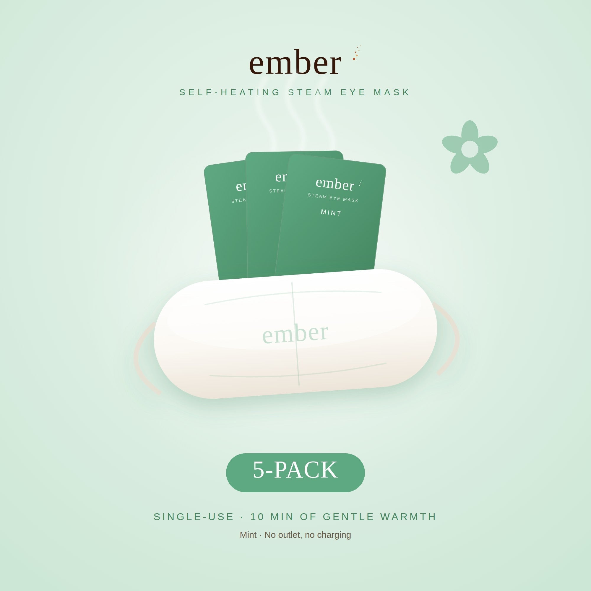 Ember Mint self-heating steam eye mask, 5-pack