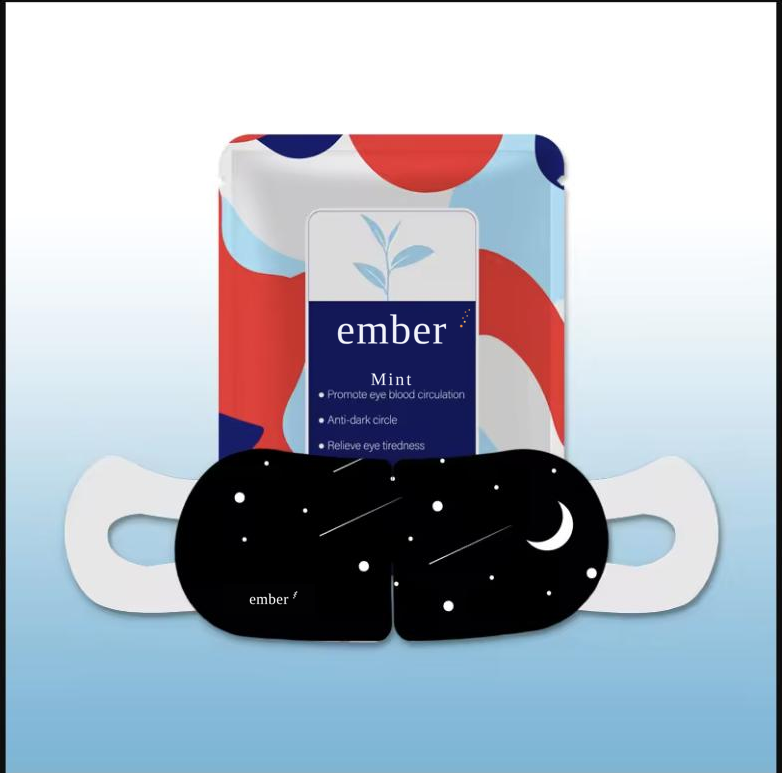 Ember Mint steam eye mask — box and mask
