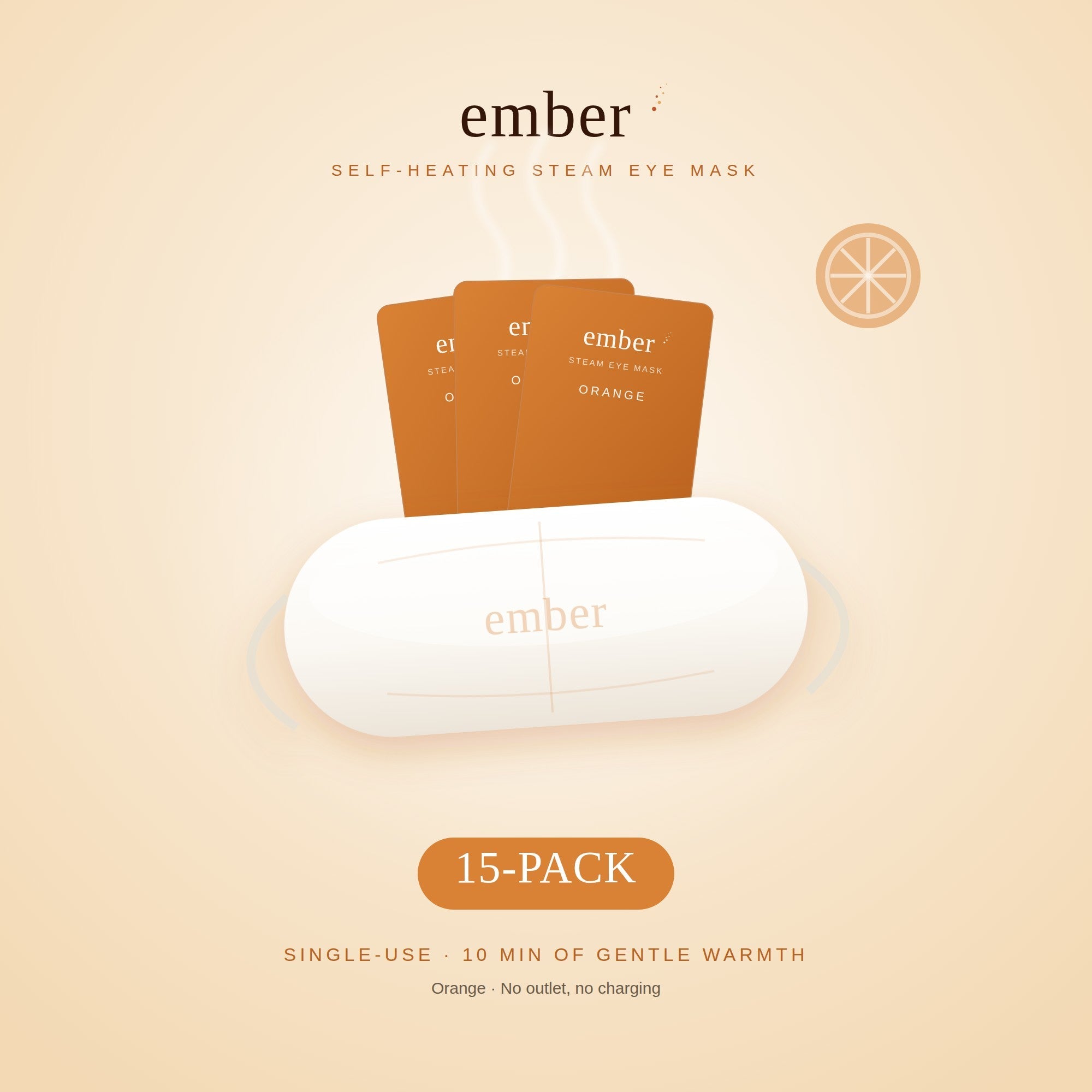 Ember Orange self-heating steam eye mask, 15-pack