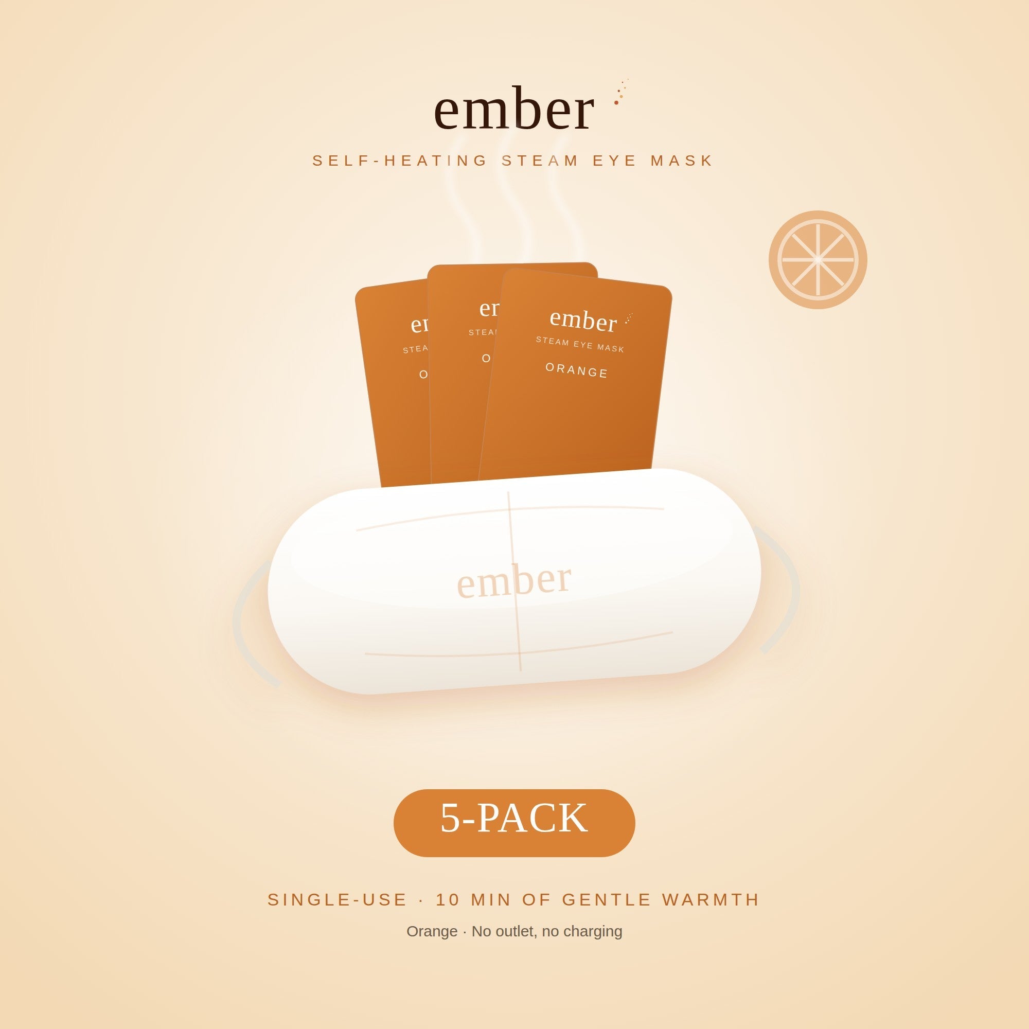 Ember Orange self-heating steam eye mask, 5-pack