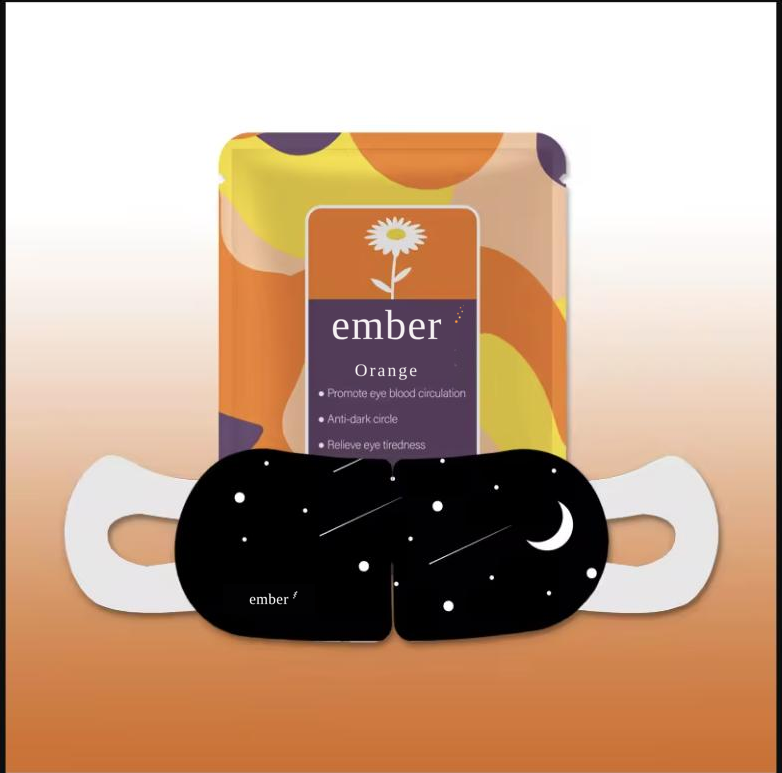 Ember Orange steam eye mask — box and mask