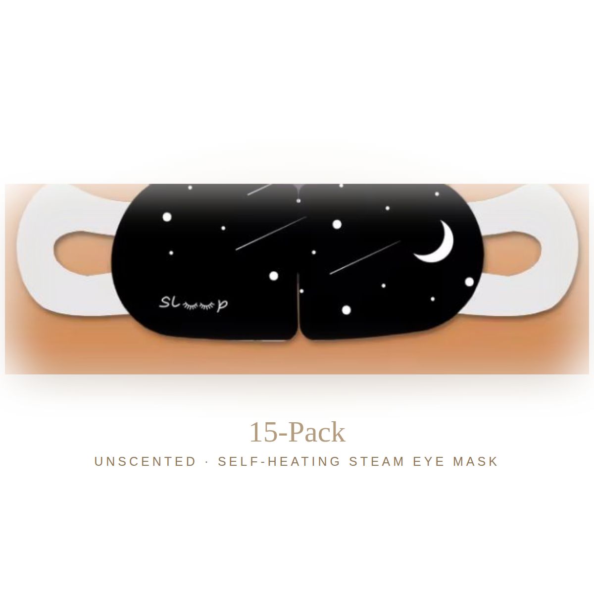 Ember Unscented steam eye mask, actual product, 15-pack