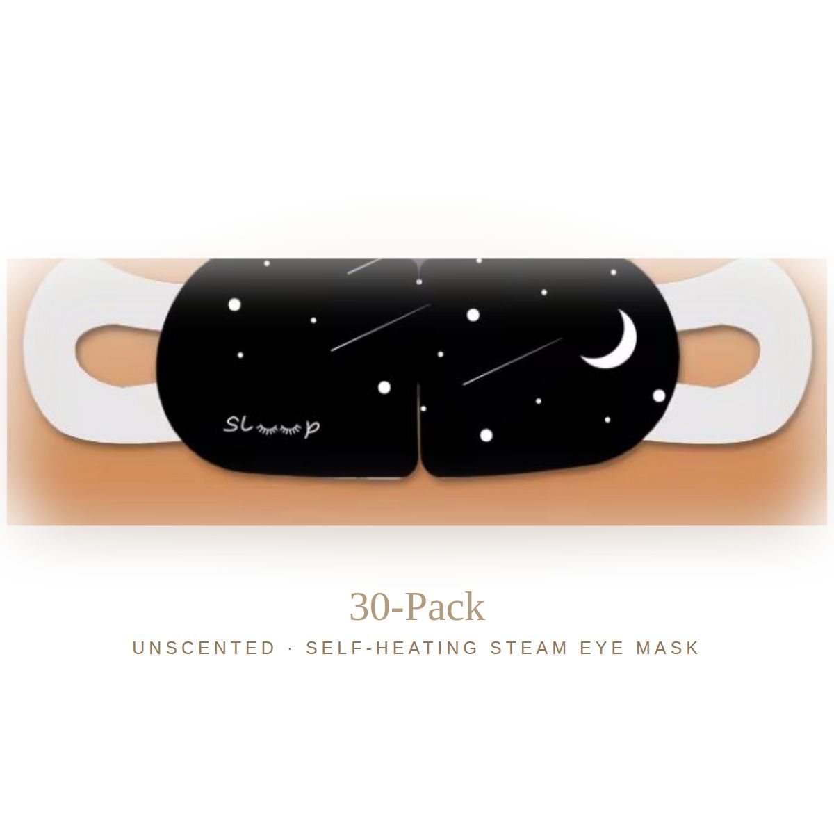 Ember Unscented steam eye mask, actual product, 30-pack