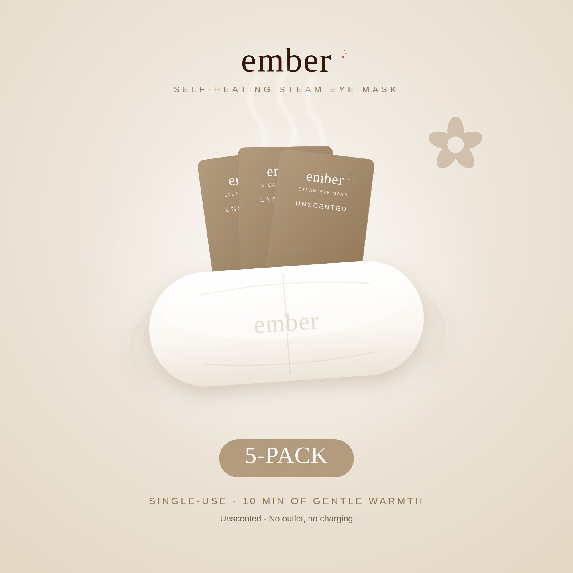 Ember Unscented self-heating steam eye mask, 5-pack